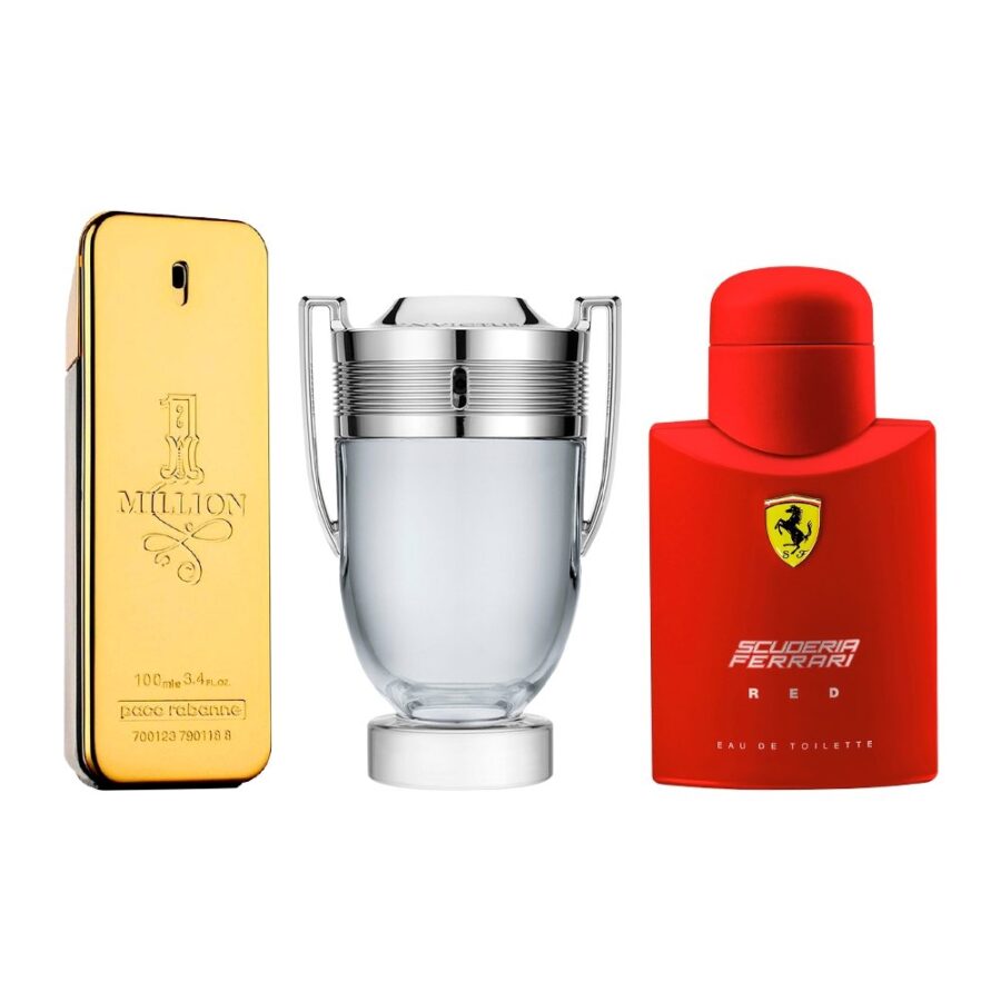 Combo de 3 Perfumes 100ml - One Million, Invictus e Ferrari Red