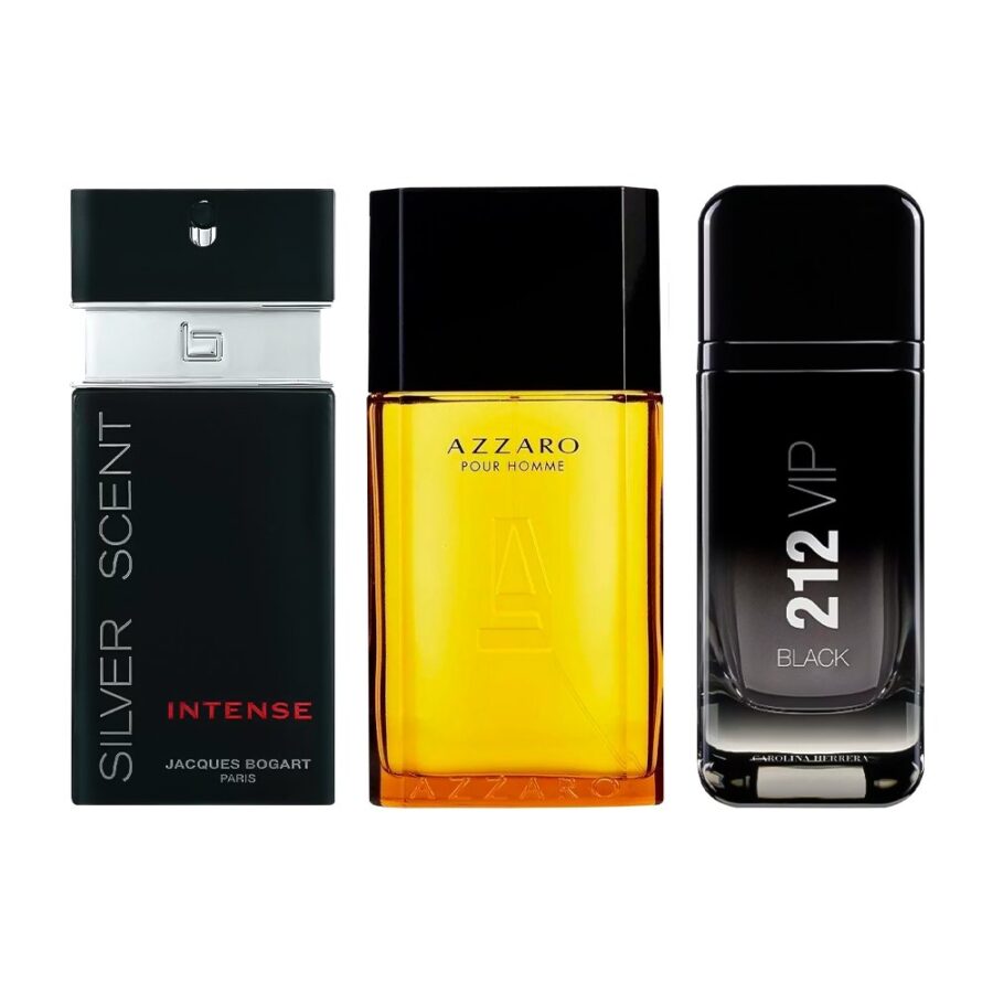 Combo de 3 Perfumes 100ml - Silver Scent, Azzaro e 212 VIP Black