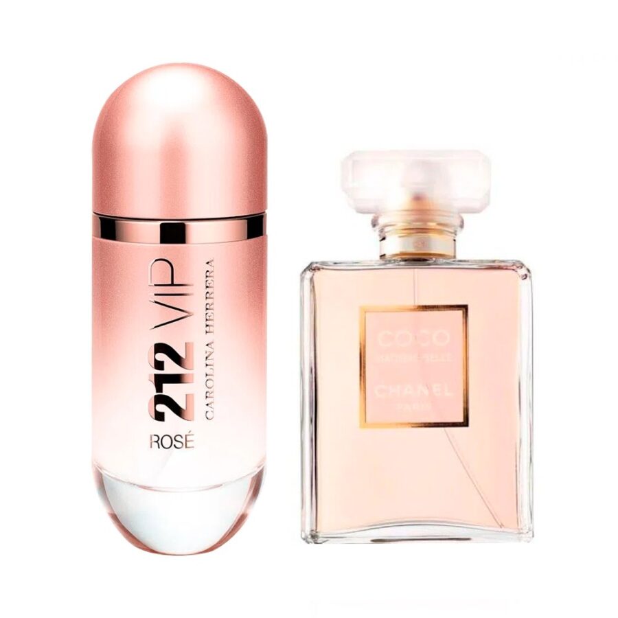 Combo de 2 Perfumes 100ml - 212 VIP Rosé e Coco Chanel Mademoiselle